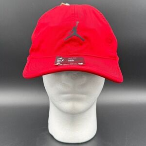 Nike Jordan Dri-Fit Red Unstructured Curved Bill Cap Hat M/L Mens FN4675-687